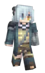 Asiel's Minecraft skin wearing the Minecraft Experience cape