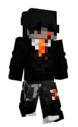 black and cod gray Minecraft skin — Classic model — first worn by _HangryOctopuss_
