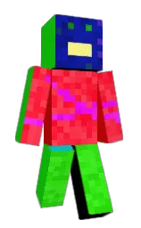 green and bright turquoise Minecraft skin — Classic model — first worn by Burgerbooty