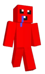 red and dodger blue Minecraft skin — Classic model — first worn by spokeishere_trap