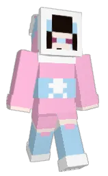 cotton candy and white Minecraft skin — Classic model — first worn by MsCupIsCool
