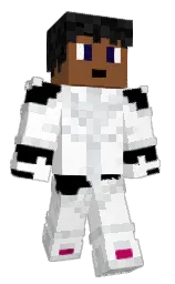 white and black Minecraft skin — Classic model — first worn by IonxFate2