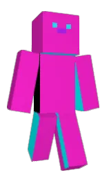 shocking pink and cyan / aqua Minecraft skin — Classic model