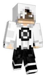 white and black Minecraft skin — Classic model — first worn by 4WS
