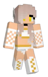 peach orange and white Minecraft skin — Slim model