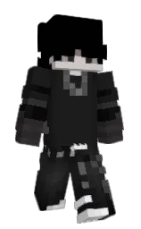black and cod gray Minecraft skin — Slim model