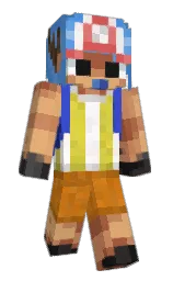 cornflower blue and antique brass Minecraft skin — Slim model — first worn by xRhouwi