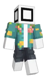 white and faded jade Minecraft skin — Classic model — first worn by softcombiz