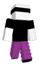 black and white Minecraft skin — Classic model