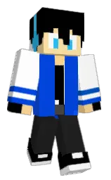 white and black Minecraft skin — Classic model — first worn by EMWF