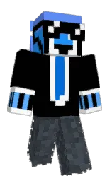 black and cornflower blue Minecraft skin — Classic model