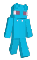 black and bright turquoise Minecraft skin — Slim model — first worn by asterscene