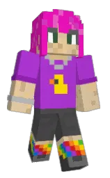 purple heart and shocking pink Minecraft skin — Slim model — first worn by Saemel