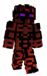 black and red Minecraft skin — Classic model — first worn by Dgkog12345