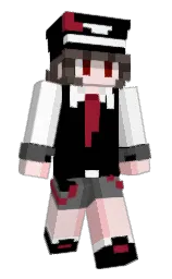 black and white Minecraft skin — Slim model