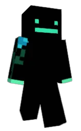 black and turquoise blue Minecraft skin — Classic model