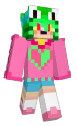 hot pink and white Minecraft skin — Slim model — first worn by renp4nda