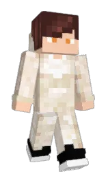 apricot peach and white Minecraft skin — Slim model — first worn by PacoLb