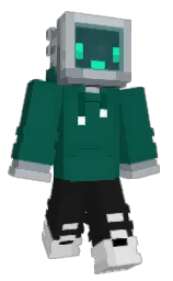 deep sea green and cod gray Minecraft skin — Classic model — first worn by Nuzum
