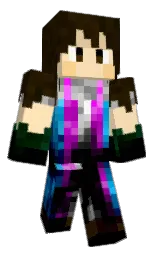 peach and black Minecraft skin — Classic model