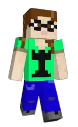 spring green and dark blue Minecraft skin — Slim model — first worn by RookeeAlding