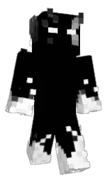black and white Minecraft skin — Classic model
