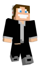 black and peach orange Minecraft skin — Classic model — first worn by thoo99