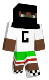 white and black Minecraft skin — Classic model — first worn by Myhcaj13