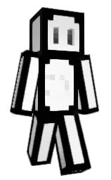 white and black Minecraft skin — Classic model — first worn by LeonKennedy01