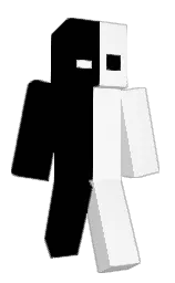 black and white Minecraft skin — Classic model