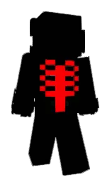 black and red Minecraft skin — Slim model — first worn by its_Shifty