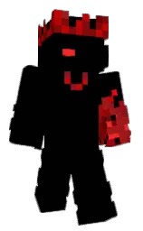 black and red orange Minecraft skin — Classic model