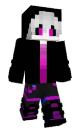 black and cod gray Minecraft skin — Classic model — first worn by Flaster_