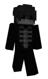 black and cod gray Minecraft skin — Slim model — first worn by Wy0x_