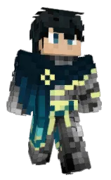 white and blue charcoal Minecraft skin — Classic model — first worn by Fisayali