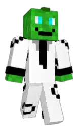 white and black Minecraft skin — Classic model — first worn by D1noV2