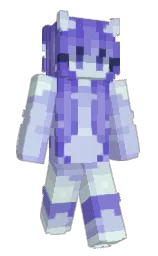 cosmicallyfruity's Minecraft skin wearing the Purple Heart cape