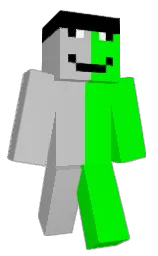 silver and green Minecraft skin — Classic model