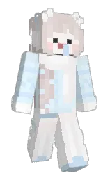 white and hint of red Minecraft skin — Slim model — first worn by MingHa_