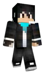 mine shaft and black Minecraft skin — Classic model