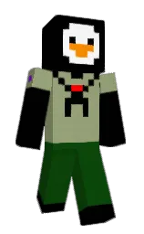black Minecraft skin — Slim model — first worn by Takey99