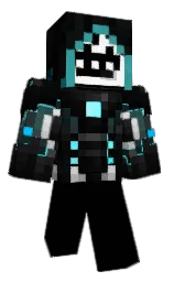 black and white Minecraft skin — Classic model — first worn by KINDATR0LL