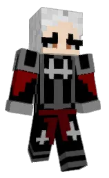 black and gray Minecraft skin — Classic model