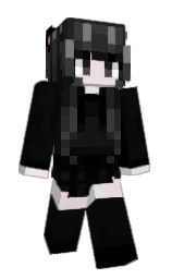 black and cod gray Minecraft skin — Slim model — first worn by Wistaria_KS
