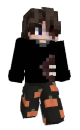 black and woody brown Minecraft skin — Slim model — first worn by pluffa