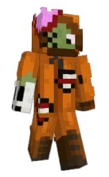 fiery orange and meteor Minecraft skin — Classic model — first worn by theykilledjt