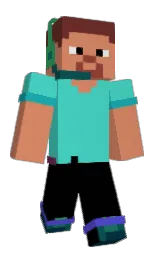 turquoise and japonica Minecraft skin — Classic model