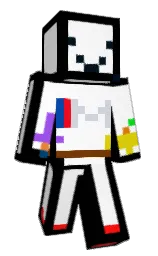 white and black Minecraft skin — Classic model — first worn by Aniela4K
