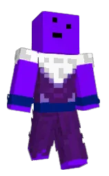 electric violet and white Minecraft skin — Slim model