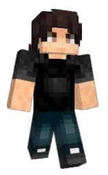 peach orange and black Minecraft skin — Classic model — first worn by c122908